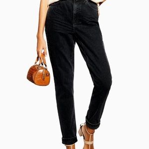 ❌SOLD❌ Topshop Petite High Waisted Black Mom Jeans